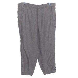J Jill Pants Womens Large Petite Love Linen Lagenlook Minimalist Capsule Gray